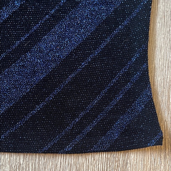 Y2K Rave Glittery Black and Blue Tank Top shirt size large - Picture 4 of 6